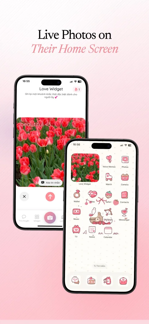 Love Widget live photos appearing on a partner's Home Screen